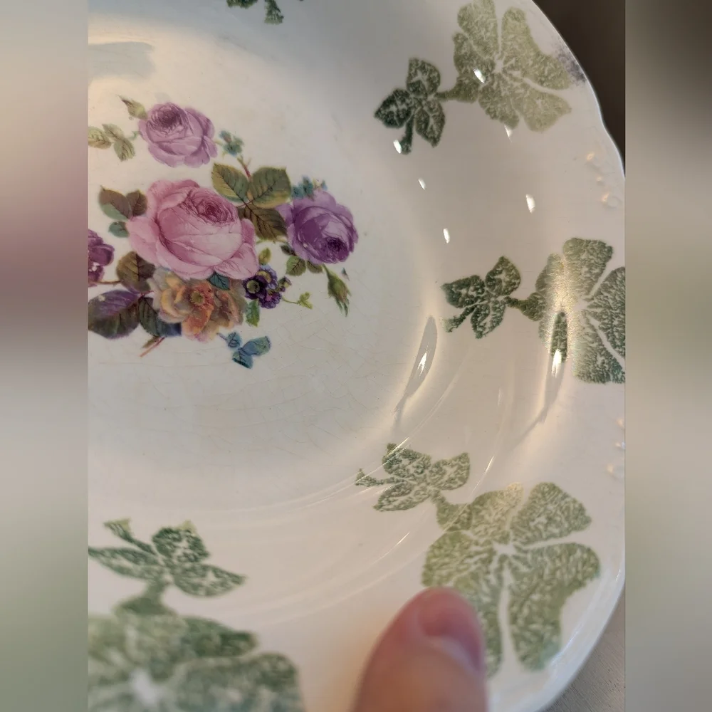 Gorgeous Vintage C.P. Company Rose Painted Bowl 9.25